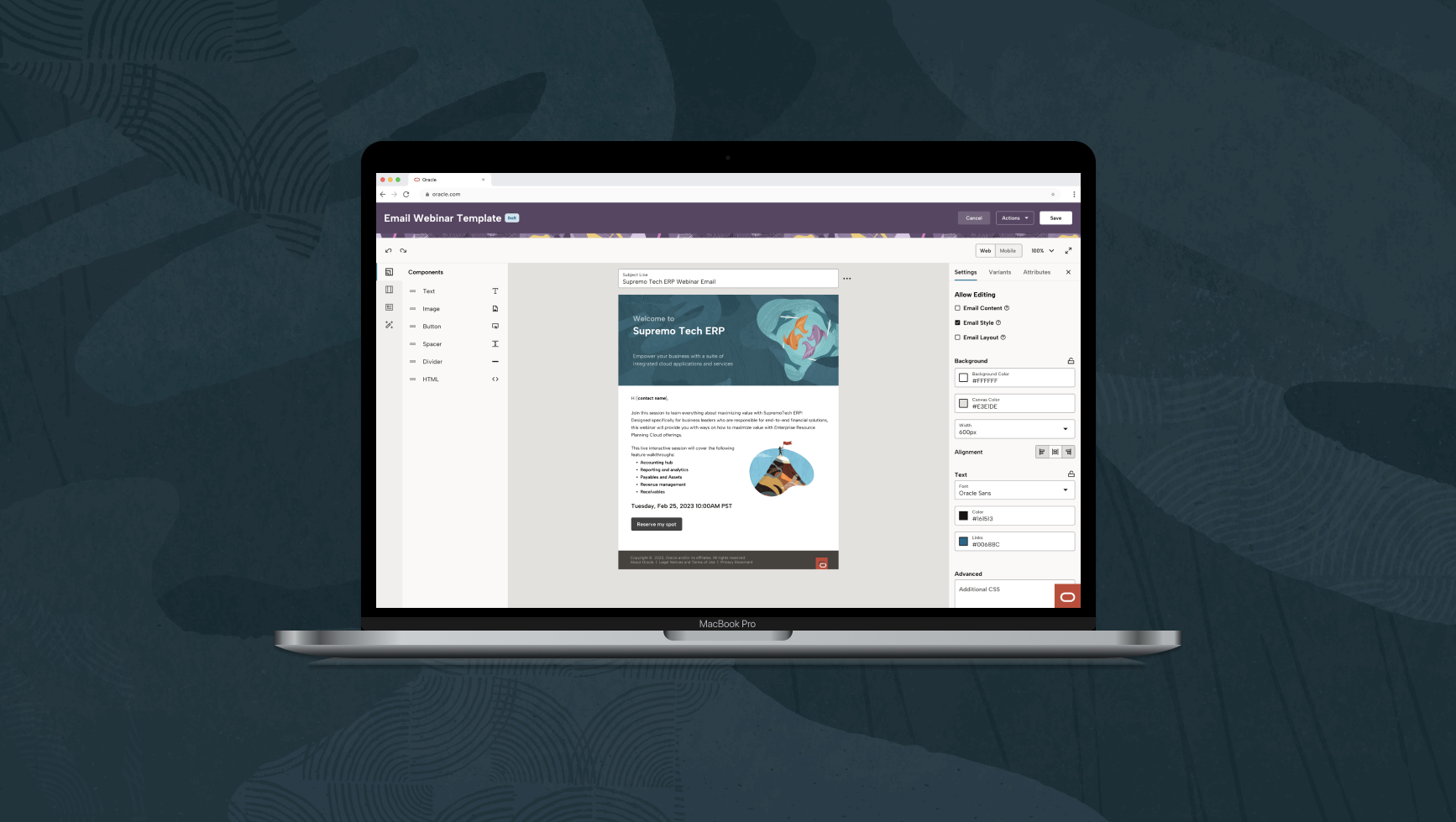 Governance Solution in Fusion Marketing — Email Template Editor