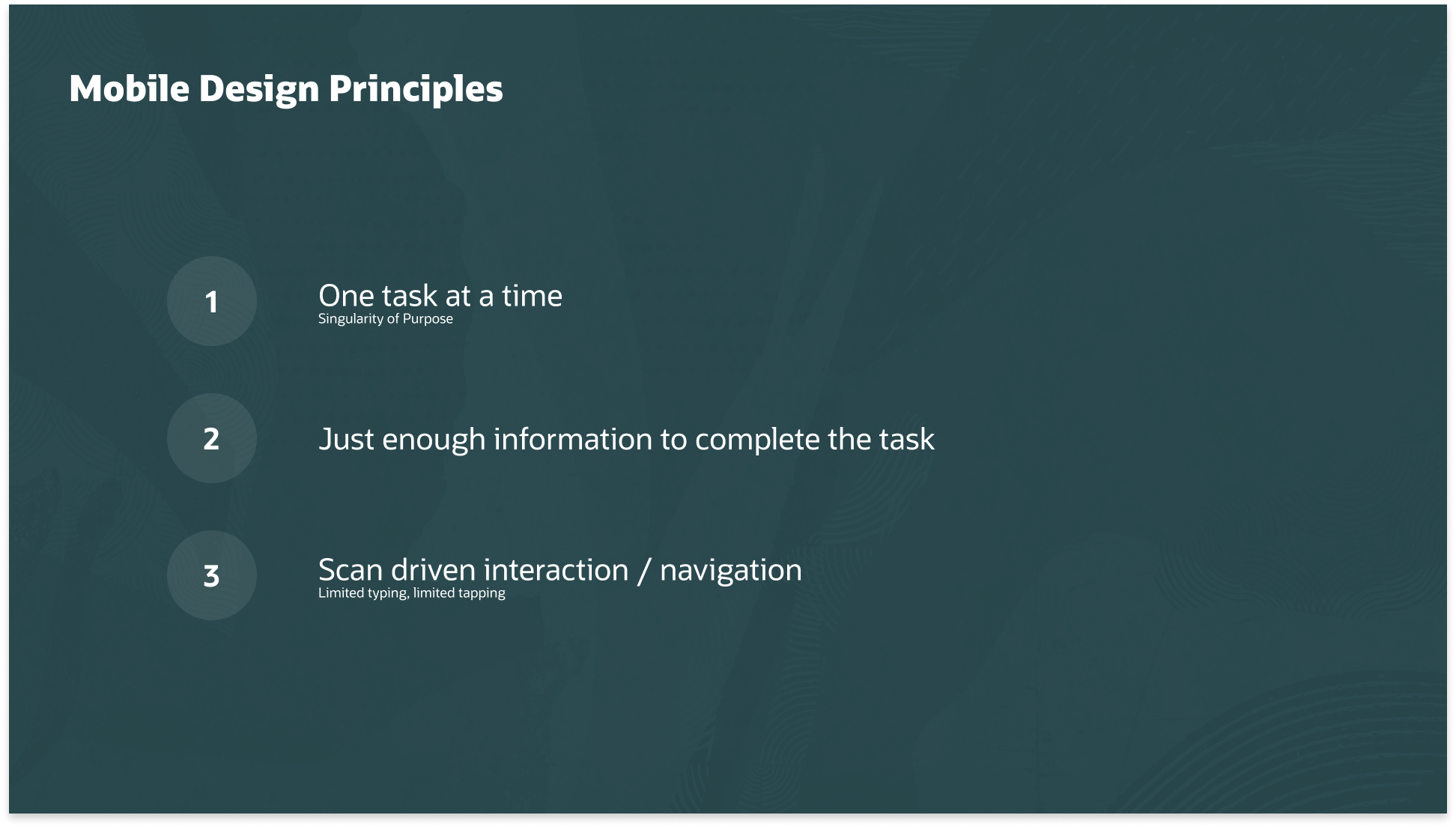 Three mobile design principles
