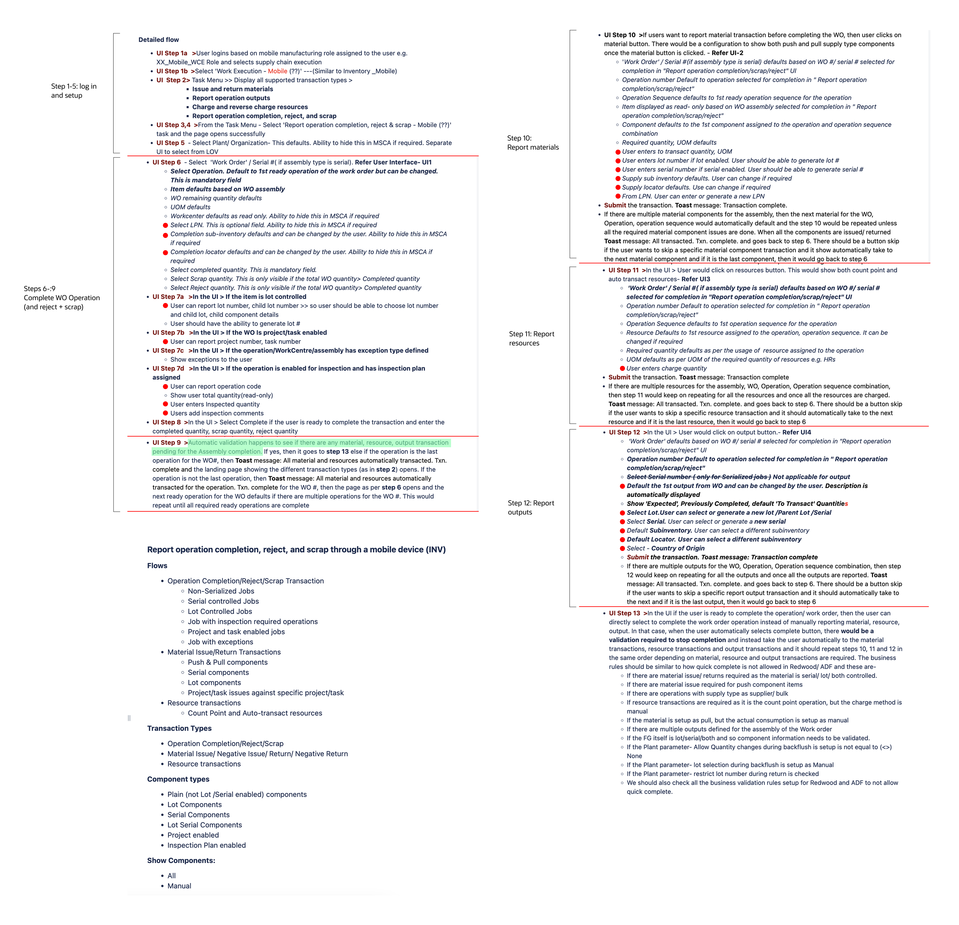 Requirements documentation